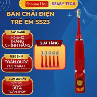 Bàn chải điện cho bé SeaSy 23, chải tự động lông bàn chải mềm với 4 chế độ thông minh làm sạch răng