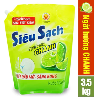 Nước rửa chén LIX siêu sạch hương chanh túi 3.5kg