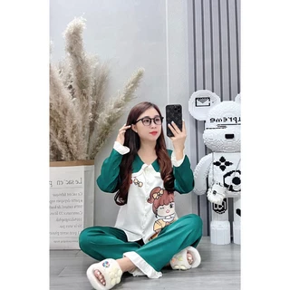 Đồ bộ pijama ANH MỸ mặc nhà chất liệu lụa latin cao cấp tay dài quần dài SP0193 official.anhmy