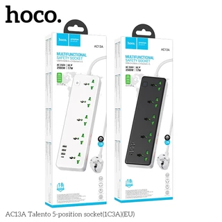 Ổ CẮM ĐIỆN HOCO CHÍNH HÃNG AC13A GỒM 3 CỔNG A VÀ 1 CỔNG C 3.4A EU [BH 1 NĂM]