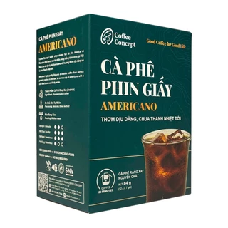 Cà phê phin giấy AMERICANO - Coffee Concept - Hộp 07 Gói x 12G