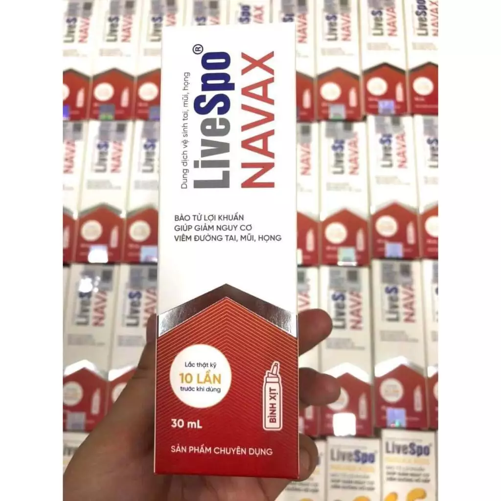 Xịt tai/mũi/họng lợi khuẩn Livespo Navax đỏ phòng và giảm nghẹt mũi, xoang, sổ mũi (Chai 30ml)