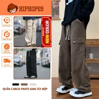 Quần Ống Rộng, Quần Túi Hộp Nam Nữ Quần cargo pants vải kaki phong cách đường phố cá tính 2023 Q002