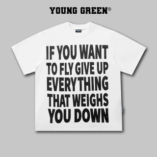 Áo Thun Young Green Text Cotton Cổ Tròn Unisex