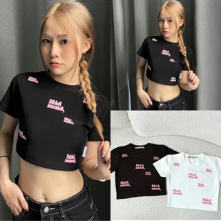 Áo Croptop Nữ , Áo Thun Croptop In Chữ In Full