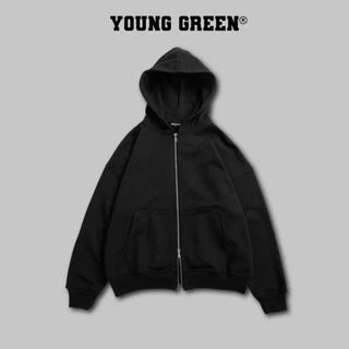 Áo Hoodie Young Green Boxy Zip