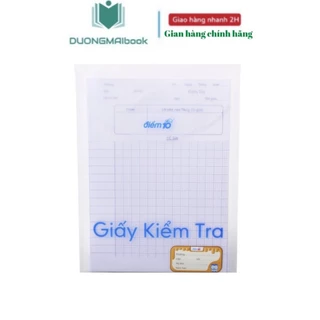 Giấy kiểm tra cấp 1- 4 ô ly vuông  7mm loại 20 tờ đôi - Mã TP-GKT012