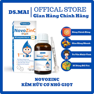 Kẽm Hữu Cơ Nhỏ Giọt Cho Bé NovoZinC Giúp Tăng Đề Kháng Ổn Định Đường Tiêu Hóa Lọ 15ml, KẼm Hữu cơ