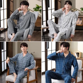 Đồ bộ mặc nhà pyjama đồ ngủ cho nam chất cotton Quảng Châu họa tiết đơn giản hợp mọi lứa tuổi SIM - Pyjama Studio