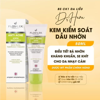 Kem Kháng khuẩn | Kiểm Soát Dầu, bã nhờn hiệu quả, se khít lỗ chân lông Floslek Anti Acne Mattifying Cream 50ml