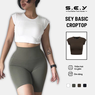 Áo croptop SEY B.a.s.i.c tập gym yoga chất liệu co giãn thoải mái