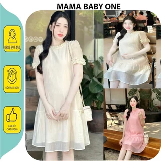 ĐẦM VÁY BẦU CÔNG SỞ DỰ TIỆC MÙA CƯỚI V783-VÁY BẦU THIẾT KẾ DÁNG BABAY DOLL VOAN TƠ 2 LỚP MỀM MÁT SIÊU HOT MUA HÈ FRESIZE