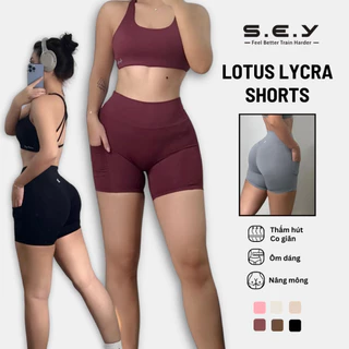 Quần đùi nữ SEY Lotus Short Lycra chất liệu vải cao cấp, thoải mái vận động