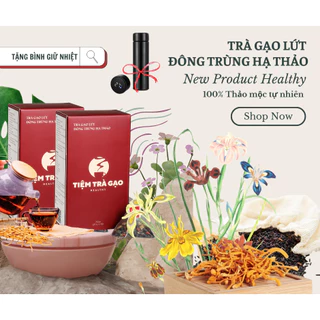 Combo 2 hộp trà gạo lứt đông trùng hạ thảo giảm mỡ giảm eo hạ đường huyết cao cấp