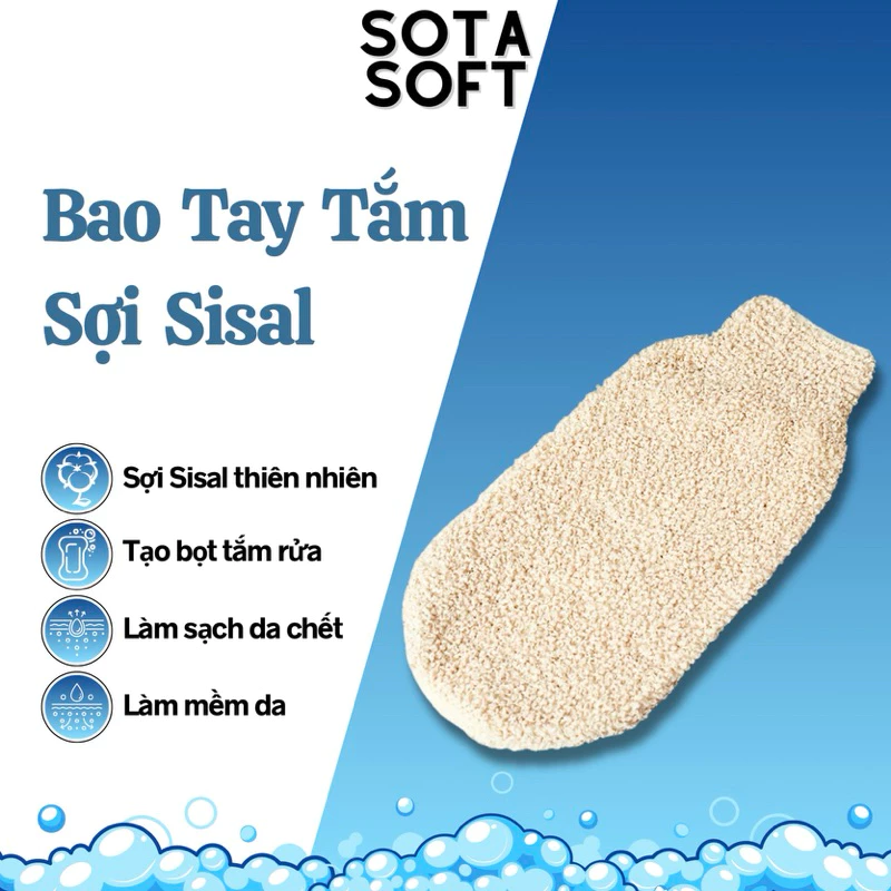 Bao Tay Tắm Sợi Sisal Tẩy Da Chết