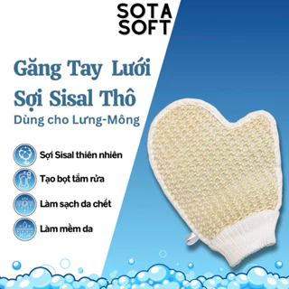 Găng Tay Tắm Sợi Sisal Thô Tẩy Da Chết