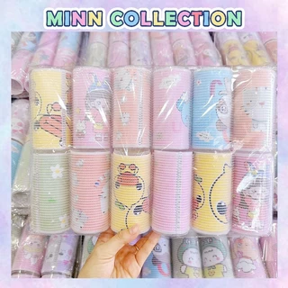 Lô uốn tóc tự dính, lô cuốn tóc mái bay hoạt hình ngẫu nhiên thú nhiều mẫu tiện lợi Minn Collection