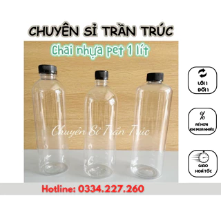 Combo 5 chai nhựa 1 lít, chai nhựa 1000ml, chai nhựa mật ong , chai nhựa pet trà sữa trong suốt , chai nhựa miệng rộng