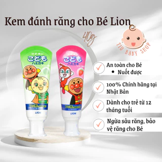 Kem đánh răng Lion Nhật Bản nuốt được dành cho trẻ từ 12 tháng giúp răng bé chắc khỏe