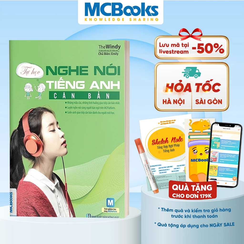 Sách - Tự Học Nghe Nói Tiếng Anh Căn Bản Dành Cho Người Mất Gốc - Học Kèm App Online