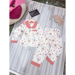 25-45 kg. Bộ đồ ngủ quần dài tay ngắn pijama thiết kế cổ lá sen tiểu thư chất liệu mango mềm mịn không nhăn🌸🌸🌸