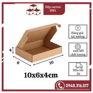 (10x6x4) COMBO 20 Hộp Carton Nắp Gài Size Nhỏ 3 lớp Sóng E