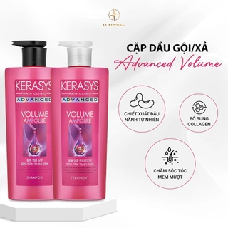 Bộ dầu gội và dầu xả Kerasys Advance Volume 600ml chăm sóc tóc mềm mượt và chắc khỏe