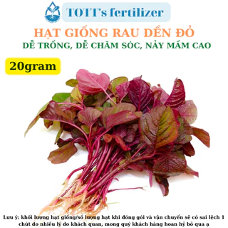 Hạt giống Rau dền đỏ khối lượng 20gr dễ trồng dễ nảy mầm TOTT's fertilizer