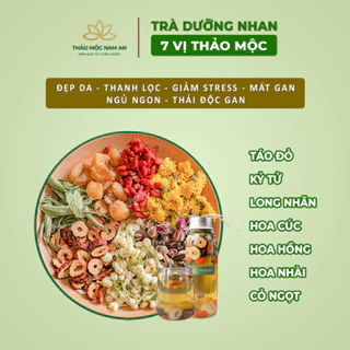 Trà Dưỡng Nhan 7 Vị Thảo Mộc (Gói Lẻ) Đẹp Da, Mát Gan, Thanh Nhiệt, An Thần Dễ Ngủ, Giảm Rụng Tóc