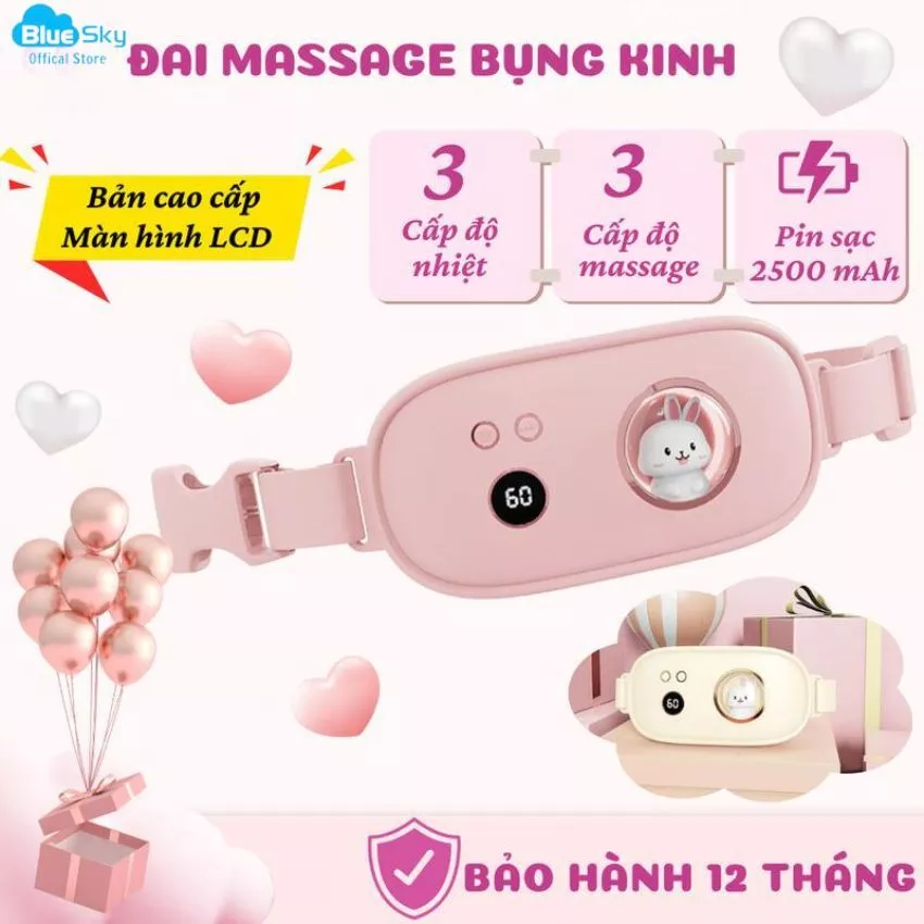 Máy Chườm Ấm Bụng, Đai Chườm Nóng, Massage Cao Cấp Giảm Đau Bụng, Đau Lưng Hiệu Quả Khi Đến Tháng Dành Cho Bạn Gái