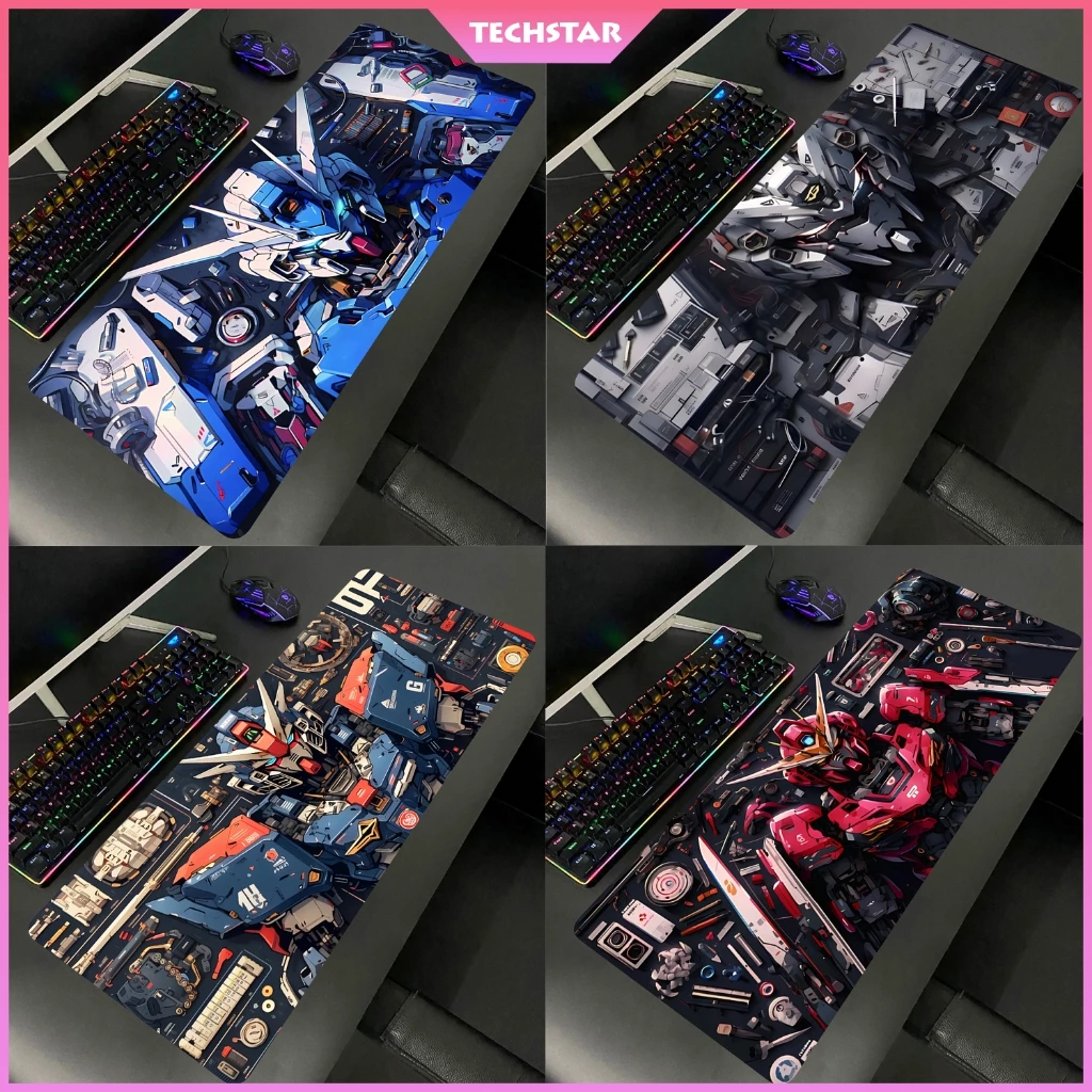 Lót chuột GUNDAM 80x30cm pad chuột lót chuột gaming cỡ lớn chất liệu cao su mặt vải speed bo viền
