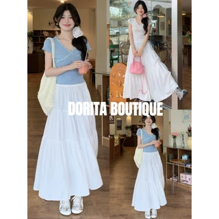 CHÂN VÁY MIDI DÁNG XÒE VOAN TƠ 3 TẦNG ULZZANG 2024 DORITA BOUTIQUE