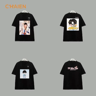 Áo thun đen TF family, áo thun TF gia tộc. Chu Chí Hâm , Tả Hàng full size unisex.