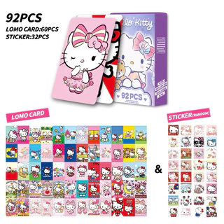 [Lomo Hello Kitty 92] Bộ 60 lomo card Hello Kitty + 32 Sticker anime Hello Kitty