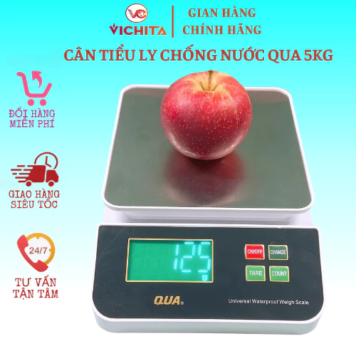 [ VICHITA ] Cân chống nước nhà bếp Qua 5KG, Cân chính xác cao dùng cân thực phẩm kích cỡ nhỏ