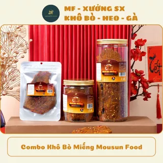 Combo Khô Bò Miếng Mousun Food VSATTP Thịt Bò Khô Nguyên Miếng Đồ Ăn Vặt Sạch Đảm Bảo VSATTP