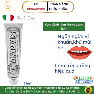 Kem Đánh Răng Marvis Whitening mint Quý tộc, Làm Trắng Răng 85ML