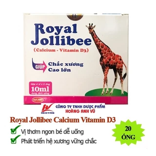 ROYAL JOLLIBEE - BỔ SUNG CALCI VÀ VITAMIN D3 CHO BÉ (HỘP 20 ỐNG)