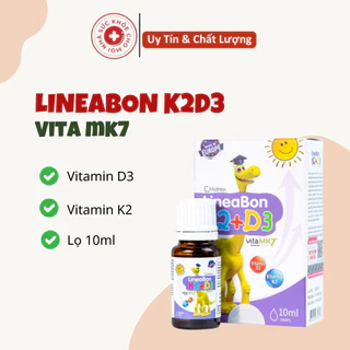 AFF.Hỗ trợ bổ sung vitamin D3K2, hấp thu canxi, xương răng chắc khỏe Lineabon lọ 10ml