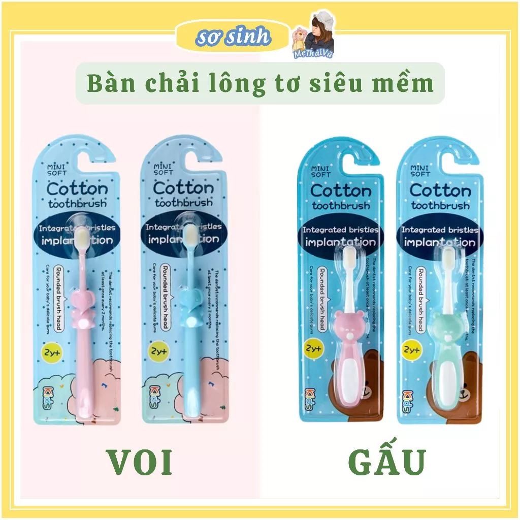 Bàn chải đánh răng sợi lông tơ siêu mềm giúp làm sạch sâu giúp bảo vệ nướu an toàn cho bé methaivu