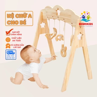 Kệ Chữ A Cho Bé Ngôi Sao Nhỏ Little Star, Kệ Gỗ Chữ A Cho Bé Nằm Chơi Vận Động Và Phát Triển Thị Giác, Đồ Chơi Sơ Sinh