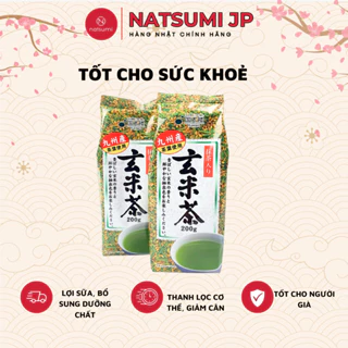 Trà Gạo Lứt xanh rang sấy khô nội địa Nhật Bản 200g, trà gạo lức giúp thanh lọc cơ thể, hỗ trợ giảm cân, ngủ ngon