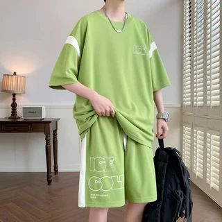 Bộ Đồ Thể Thao Nam Mùa Hè Áo Thun Ngắn Tay Viền Màu Kèm Quần Short In Chữ Thời Trang Mixxno1 QA NAM 148V1