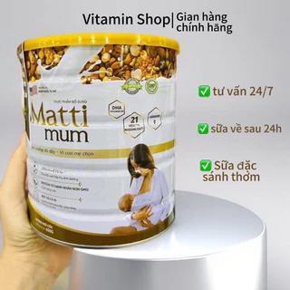 Sữa hạt lợi sữa Matti Mum 100% đạm thực vật cho mẹ sau sinh - Hộp 650g