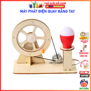 STEM WOLRD - Đồ chơi lắp ráp Máy Phát Điện Quay Bằng Tay. Đồ chơi giáo dục khoa học sáng tạo trí tuệ STEM STEAM cho trẻ