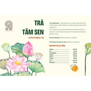 100g Trà tâm sen khô (Tim sen) Mộc Mạc Garden