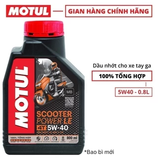 KM long đen + Dầu nhớt xe tay ga Motul Scooter Power LE 4T 5W40 dung tích 0.8L