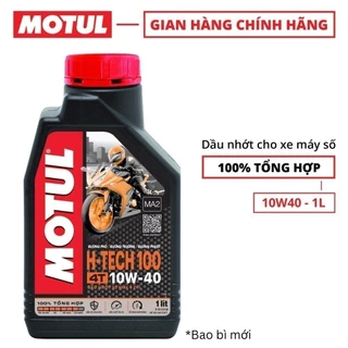 KM long đen + Dầu nhớt xe máy MOTUL H-TECH 100 4T 10W40 1L