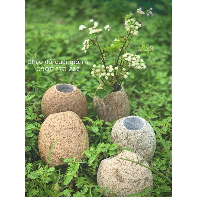 lọ cắm hoa nhỏ đá cuội(7cm-10cm). decor, trang trí bàn trà nhỏ