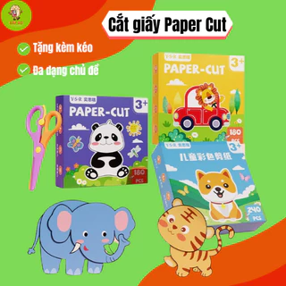 Trò chơi cắt gián thủ công PAPER CUT, bộ cắt giấy thủ công 240 tờ tặng kèm kéo